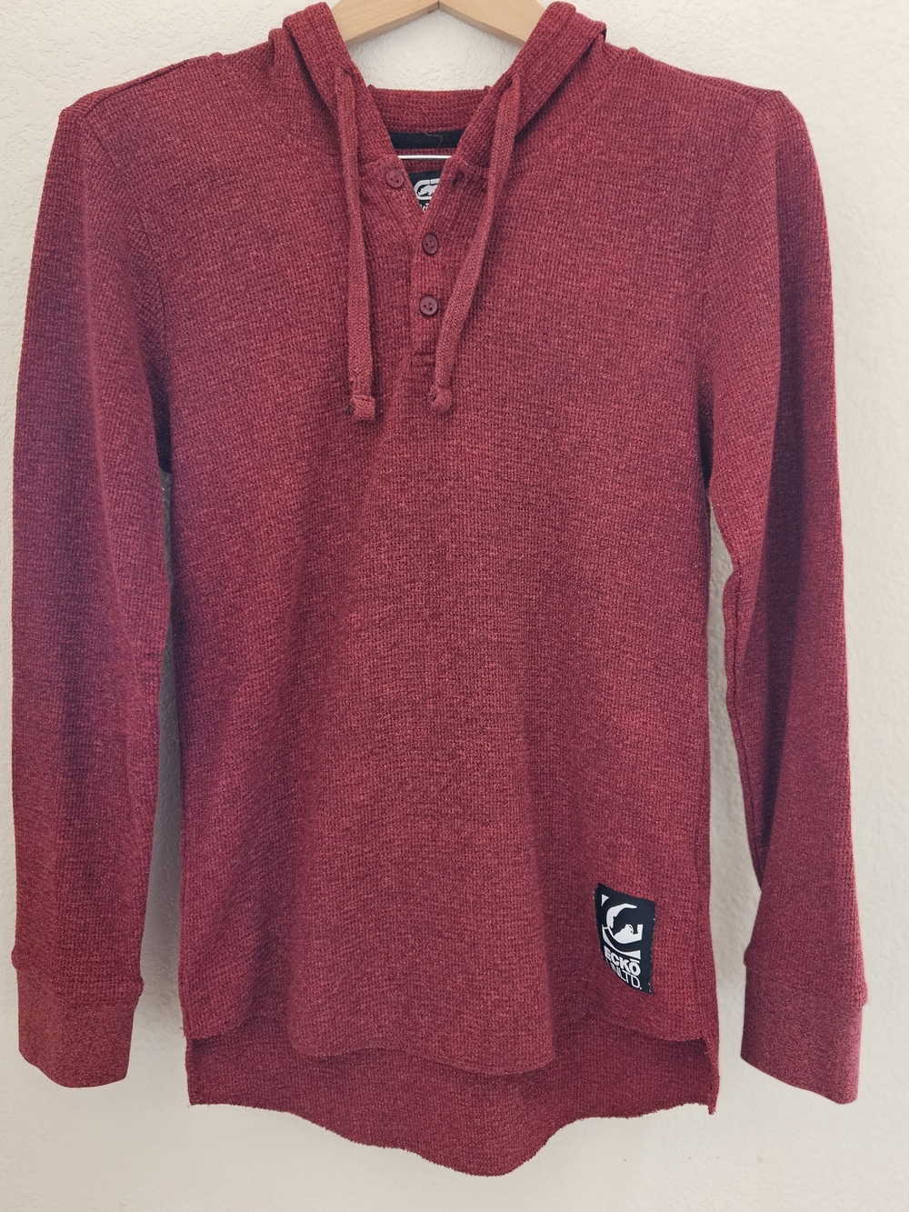 Ecko Unlimited Hoodie Mens Small Red Knit Pullover  Hip Hop Y2K